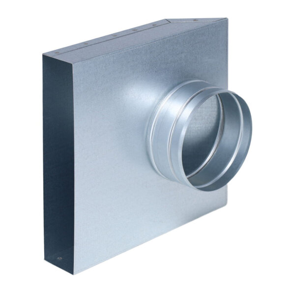 FK Übergang von 250 x 50 mm in 90° auf Ø 125 mm