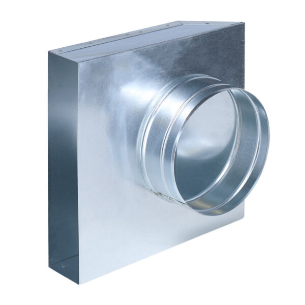 FK Übergang von 250 x 50 mm in 90° auf Ø 150 mm