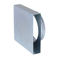 FK &Uuml;bergang von 250 x 50 mm in 90&deg; auf &Oslash; 200 mm