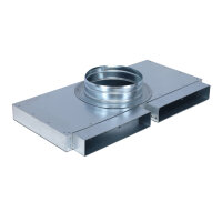 FK Sammelkasten 250 x 50 mm, zwei Eing&auml;nge und ein 90&deg; Ausgang &Oslash; 180 mm