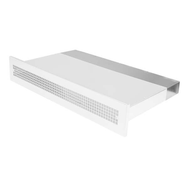 Außenluftanschluss Flach weiß mit FK Anschluss 3 Stutzen 300 x 90 mm, teleskopisch 200-400mm