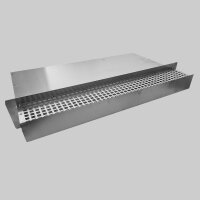 Au&szlig;enluftanschluss Rainstop Edelstahl mit FK Anschluss 2 Stutzen 150 x 50 mm, teleskopisch 200-400mm