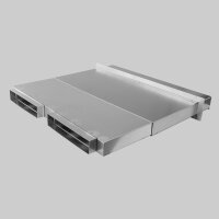 Au&szlig;enluftanschluss Rainstop Edelstahl mit FK Anschluss 2 Stutzen 200 x 90 mm, teleskopisch 200-400mm