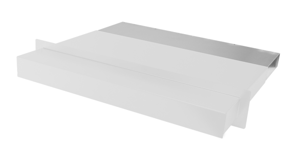 Außenluftanschluss Rainstop weiß mit FK Anschluss 2 Stutzen 200 x 90 mm, teleskopisch 200-400mm