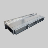 Au&szlig;enluftanschluss Rainstop Edelstahl mit FK Anschluss 3 Stutzen 250 x 50mm, teleskopisch 200-400mm