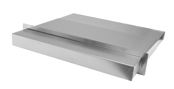 Außenluftanschluss Rainstop Edelstahl mit FK Anschluss 3 Stutzen 300 x 90 mm, teleskopisch 200-400mm