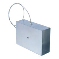 FK Absperrklappe mit Silikondichtung, Biegewelle/Bowdenzug und Edelstahlknopf, 200 x 90 mm