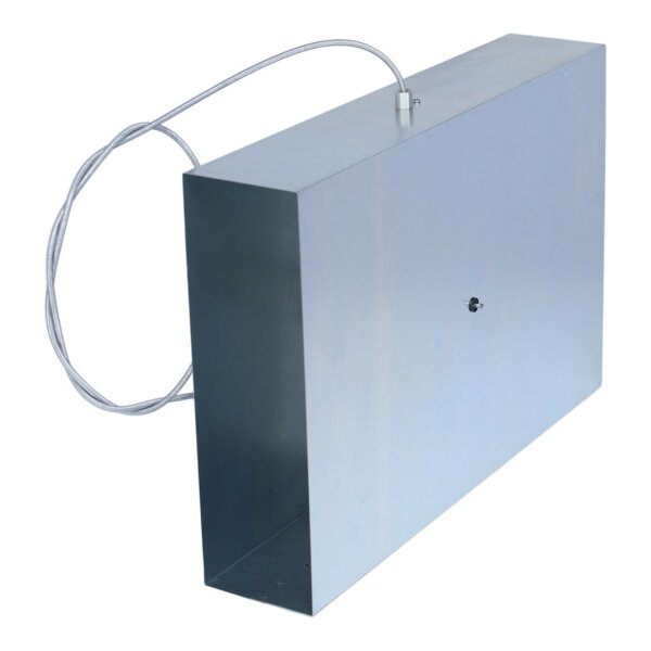 FK Absperrklappe mit Silikondichtung, Biegewelle/Bowdenzug und Edelstahlknopf, 300 x 90 mm