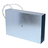 FK Absperrklappe mit Silikondichtung, Biegewelle/Bowdenzug und Edelstahlknopf, 300 x 90 mm