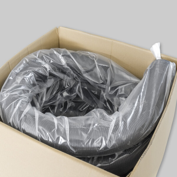 Color-Flex Ø 60 mm, schwarz, 20 m lang, gestaucht auf 8 m