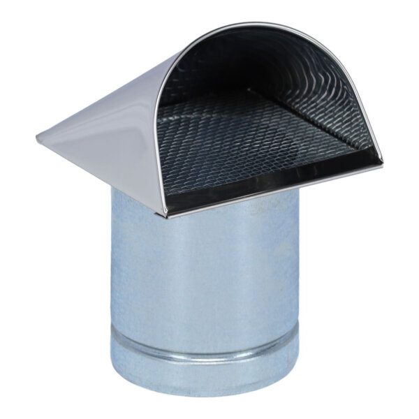 Außenluft-Anschlussstutzen mit integriertem Insektenschutzgitter und Edelstahlabdeckung Ø 80 mm