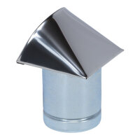 Au&szlig;enluft-Anschlussstutzen mit integriertem Insektenschutzgitter und Edelstahlabdeckung &Oslash; 80 mm