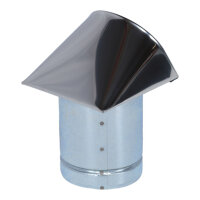 Au&szlig;enluft-Anschlussstutzen mit integriertem Insektenschutzgitter und Edelstahlabdeckung &Oslash; 80 mm