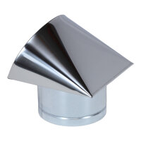 Au&szlig;enluft-Anschlussstutzen mit integriertem Insektenschutzgitter und Edelstahlabdeckung &Oslash; 150 mm