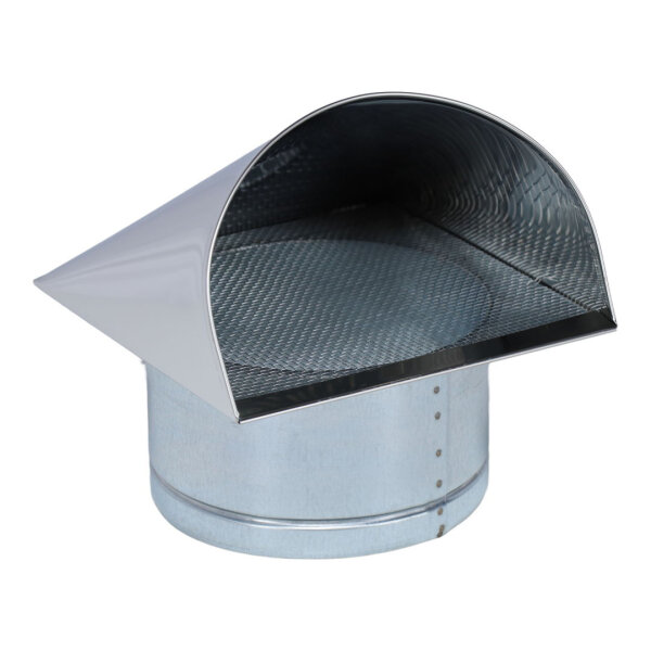 Außenluft-Anschlussstutzen mit integriertem Insektenschutzgitter und Edelstahlabdeckung Ø 160 mm