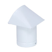 Au&szlig;enluft-Anschlussstutzen mit integriertem Insektenschutzgitter und Abdeckung aus galvanisiertem Stahl &Oslash; 80 mm, wei&szlig;