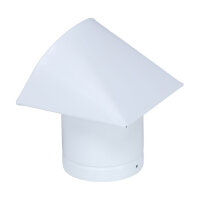 Au&szlig;enluft-Anschlussstutzen mit integriertem Insektenschutzgitter und Abdeckung aus galvanisiertem Stahl &Oslash; 100 mm, wei&szlig;