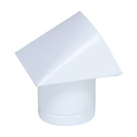 Au&szlig;enluft-Anschlussstutzen mit integriertem Insektenschutzgitter und Abdeckung aus galvanisiertem Stahl &Oslash; 100 mm, wei&szlig;