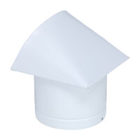 Au&szlig;enluft-Anschlussstutzen mit integriertem Insektenschutzgitter und Abdeckung aus galvanisiertem Stahl &Oslash; 125 mm, wei&szlig;