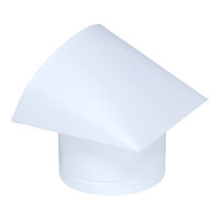 Au&szlig;enluft-Anschlussstutzen mit integriertem Insektenschutzgitter und Abdeckung aus galvanisiertem Stahl &Oslash; 150 mm, wei&szlig;