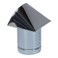 Au&szlig;enluft-Anschlussstutzen mit herausnehmbarem Insektenschutzgitter und Edelstahlabdeckung &Oslash; 80 mm