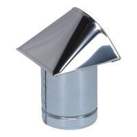 Au&szlig;enluft-Anschlussstutzen mit herausnehmbarem Insektenschutzgitter und Edelstahlabdeckung &Oslash; 80 mm