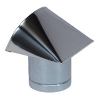 Au&szlig;enluft-Anschlussstutzen mit herausnehmbarem Insektenschutzgitter und Edelstahlabdeckung &Oslash; 100 mm