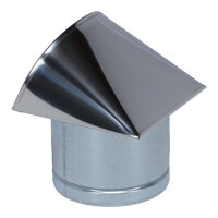 Au&szlig;enluft-Anschlussstutzen mit herausnehmbarem Insektenschutzgitter und Edelstahlabdeckung &Oslash; 125 mm