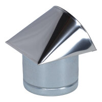 Au&szlig;enluft-Anschlussstutzen mit herausnehmbarem Insektenschutzgitter und Edelstahlabdeckung &Oslash; 125 mm