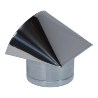 Au&szlig;enluft-Anschlussstutzen mit herausnehmbarem Insektenschutzgitter und Edelstahlabdeckung &Oslash; 150 mm