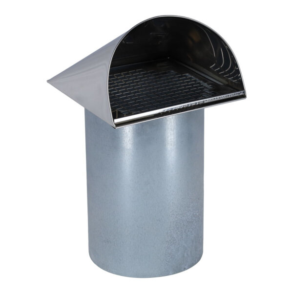 Außenluft-Anschlussstutzen mit herausnehmbarem Insektenschutzgitter und Edelstahlabdeckung Ø 160 mm