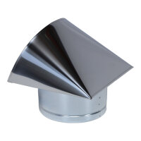 Au&szlig;enluft-Anschlussstutzen mit herausnehmbarem Insektenschutzgitter und Edelstahlabdeckung &Oslash; 180 mm