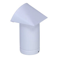 Au&szlig;enluft-Anschlussstutzen mit herausnehmbarem Insektenschutzgitter und Edelstahlabdeckung, &Oslash; 80 mm, wei&szlig;