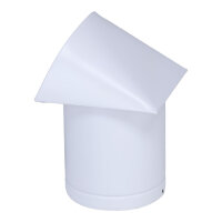 Au&szlig;enluft-Anschlussstutzen mit herausnehmbarem Insektenschutzgitter und Edelstahlabdeckung, &Oslash; 125 mm, wei&szlig;