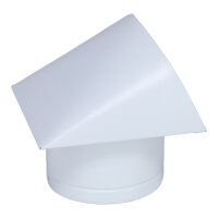 Au&szlig;enluft-Anschlussstutzen mit herausnehmbarem Insektenschutzgitter und Edelstahlabdeckung, &Oslash; 150 mm, wei&szlig;