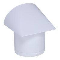 Au&szlig;enluft-Anschlussstutzen mit herausnehmbarem Insektenschutzgitter und Edelstahlabdeckung, &Oslash; 160 mm, wei&szlig;