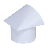 Au&szlig;enluft-Anschlussstutzen mit herausnehmbarem Insektenschutzgitter und Edelstahlabdeckung, &Oslash; 200 mm, wei&szlig;