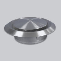 Tellerventil beidseitig konvex (Lufteinlass und -auslass) &Oslash; 125 mm, Edelstahl matt