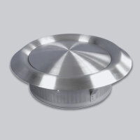 Tellerventil beidseitig konvex (Lufteinlass und -auslass) &Oslash; 125 mm, Edelstahl matt