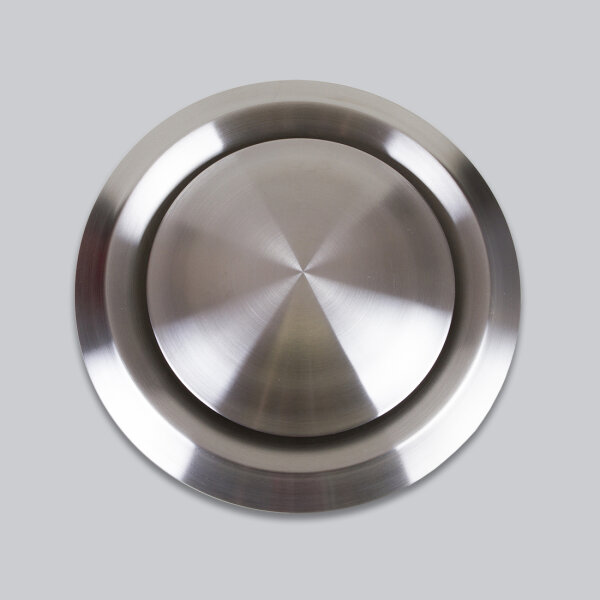Tellerventil beidseitig konvex (Lufteinlass und -auslass) Ø 150 mm, Edelstahl matt