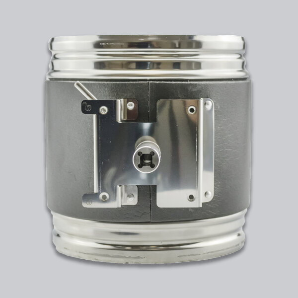 Edelstahl-Hafnerklappe Ø 250 mm mit Vierkantanschluss 8 x 8 mm, Flex-Foam-Dämmung, doppelte Silikondichtung