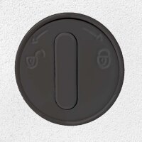 Edelstahl-Hafnerklappe &Oslash; 125 mm mit VA Bowdenzug und Unterputzhebel, schwarz, Flex-Foam-D&auml;mmung, doppelte Silikondichtung