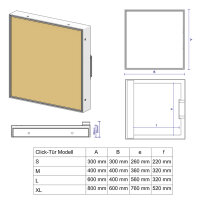 Revisionst&uuml;r Click Vermiculite L, mit Click-Open, 400 x 600 mm, wei&szlig;