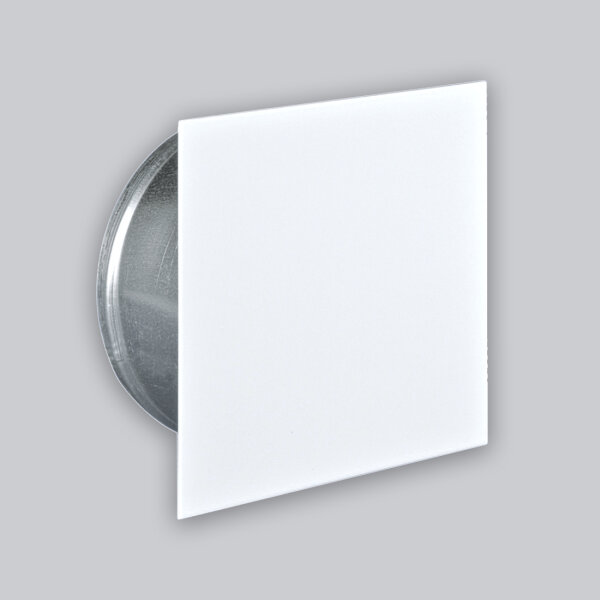 Putzdeckel quadratisch, Ø 125 mm, Frontplatte 145 x 145 mm, weiß