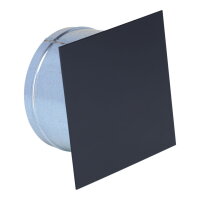 Putzdeckel quadratisch, &Oslash; 125 mm, Frontplatte 145 x 145 mm, SCHWARZ matt