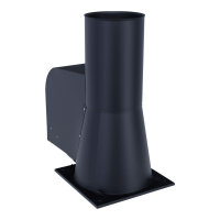 &Oslash; 150 mm Rauchsauger Modell &rsaquo;Quadrat&lsaquo; mit Bodenplatte, Edelstahl schwarz