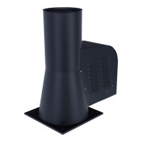 &Oslash; 150 mm Rauchsauger Modell &rsaquo;Quadrat&lsaquo; mit Bodenplatte, Edelstahl schwarz
