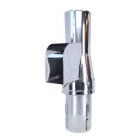 &Oslash; 250 mm - Rauchsauger Modell &rsaquo;Rund&lsaquo; zum Einstecken &Oslash; 200 mm, Edelstahl, inkl. Erweiterung von &Oslash; 200 mm auf &Oslash; 250 mm, mit verl&auml;ngertem Einschub 330 mm